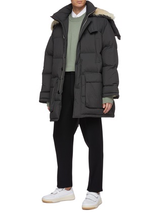 Figure View - Click To Enlarge - JIL SANDER - Shearling hooded down puffer jacket