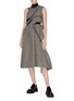 Figure View - Click To Enlarge - MARCHEN - Check plaid embellished cut out maxi dress