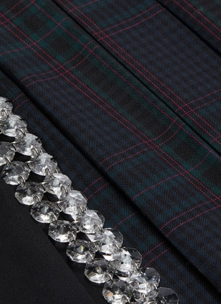 Detail View - Click To Enlarge - MARCHEN - Check plaid panelled embellished pleat mini skirt
