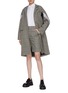 Figure View - Click To Enlarge - MARCHEN - Contrast front strip embellished check plaid coat
