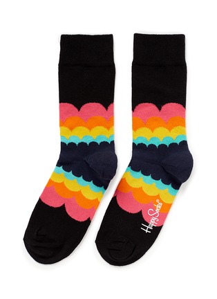 Main View - Click To Enlarge - HAPPY SOCKS - Rainbow cloud socks