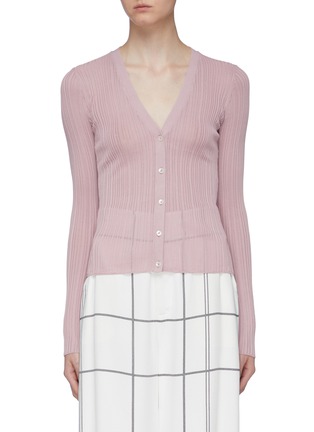 Main View - Click To Enlarge - THEORY - V-neck pointelle knit cardigan