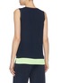 Back View - Click To Enlarge - THEORY - 'Lewie' contrast hem sleeveless silk georgette top