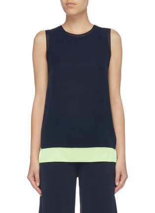 Main View - Click To Enlarge - THEORY - 'Lewie' contrast hem sleeveless silk georgette top