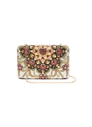 Main View - Click To Enlarge - JUDITH LEIBER - Heriz' bead embroidered pearl embellished clutch