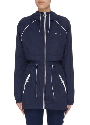 Main View - Click To Enlarge - THE UPSIDE - 'Ella' drawcord contrast piping water-resistant parka