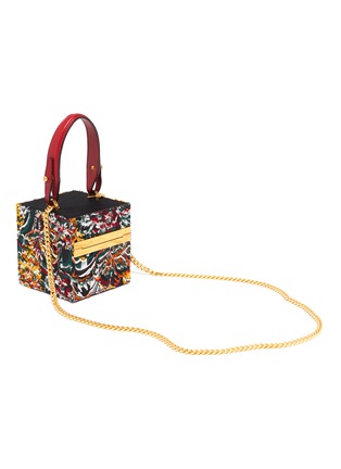 Detail View - Click To Enlarge - OSCAR DE LA RENTA - 'Alibi Cube' embroidered box bag