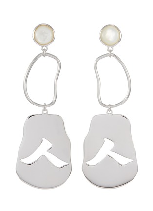 Main View - Click To Enlarge - MING YU WANG - 'Human Pearl' sculptural link drop earrings