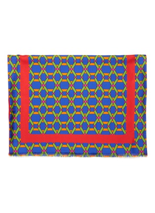 Detail View - Click To Enlarge - FRANCO FERRARI - 'Twill Doppiato Unito' geometric print wool-silk scarf