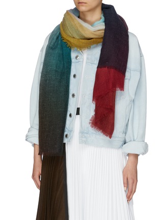 Figure View - Click To Enlarge - FRANCO FERRARI - 'Euclide' dégradé cashmere scarf