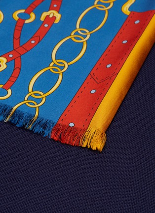 Detail View - Click To Enlarge - FRANCO FERRARI - 'Twill Doppiato Unito' rope chain print wool-silk scarf