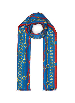 Main View - Click To Enlarge - FRANCO FERRARI - 'Twill Doppiato Unito' rope chain print wool-silk scarf