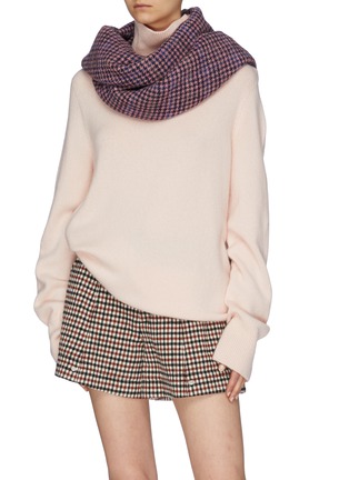 Figure View - Click To Enlarge - FRANCO FERRARI - 'Egaleo' reversible check houndstooth scarf