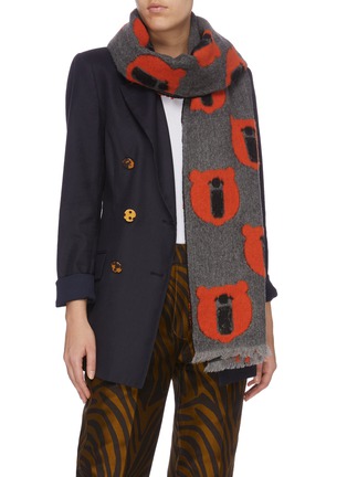 Figure View - Click To Enlarge - FRANCO FERRARI - 'Orso' bear cashmere scarf