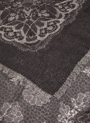 Detail View - Click To Enlarge - FRANCO FERRARI - 'Euclide' floral lace cashmere scarf
