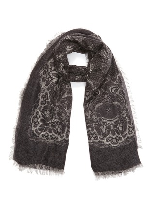 Main View - Click To Enlarge - FRANCO FERRARI - 'Euclide' floral lace cashmere scarf