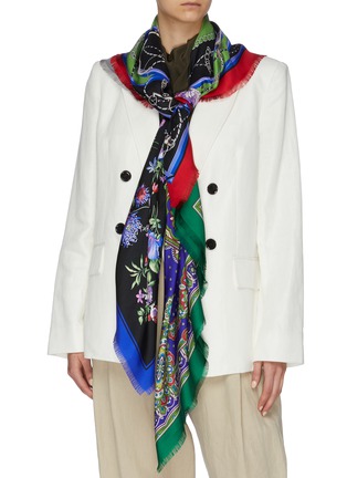 Figure View - Click To Enlarge - FRANCO FERRARI - 'Twill' patchwork print silk scarf
