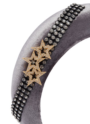 Detail View - Click To Enlarge - VENNA - Star glass crystal velvet headband