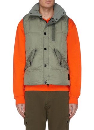Main View - Click To Enlarge - STONE ISLAND - Retractable hood Crinkle Reps down puffer vest