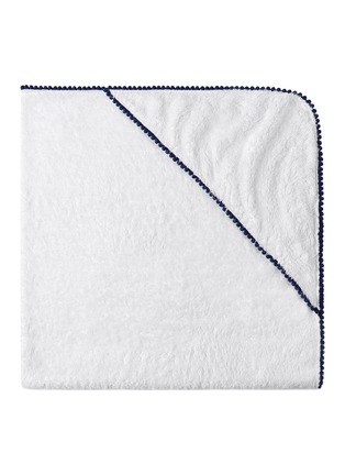 Main View - Click To Enlarge - MALABAR BABY - Bamboo pom pom hooded towel – Navy