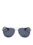 Main View - Click To Enlarge - PRADA - Perforated temple aviator sunglasses