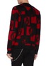 Back View - Click To Enlarge - VERSACE - Logo print panelled mohair blend sweater