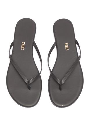 Detail View - Click To Enlarge - TKEES - 'Solids' leather flip flops