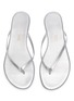 Detail View - Click To Enlarge - TKEES - 'Highlighters' metallic leather flip flops