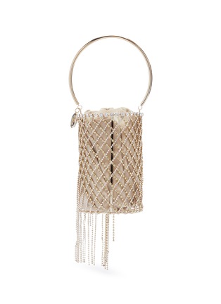 Main View - Click To Enlarge - ROSANTICA - 'McCartney' ring handle glass crystal fringe caged bag