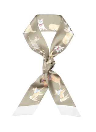 Main View - Click To Enlarge - CJW - 'Puppy Love' print silk twilly scarf