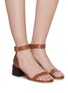 Figure View - Click To Enlarge - BURBERRY - Metal heel insert ankle strap leather sandals
