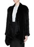 Front View - Click To Enlarge - 72348 - 'Ashleigh' rabbit fur knit drape jacket 