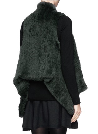 Back View - Click To Enlarge - 72348 - 'Indie' rabbit fur knit drape gilet