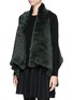 Front View - Click To Enlarge - 72348 - 'Indie' rabbit fur knit drape gilet