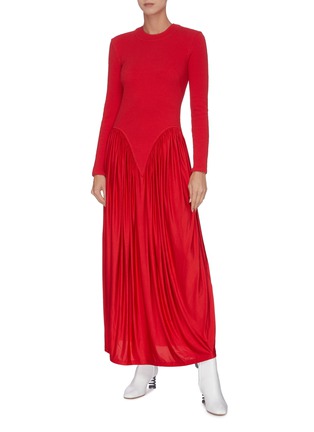 Figure View - Click To Enlarge - SAMUEL GUÌ YANG - Pleated panel dress
