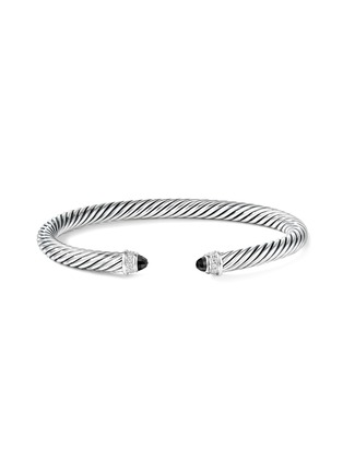 Detail View - Click To Enlarge - DAVID YURMAN - ‘Cable Classics’ sterling silver diamond onyx cuff