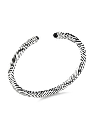 Main View - Click To Enlarge - DAVID YURMAN - ‘Cable Classics’ sterling silver diamond onyx cuff