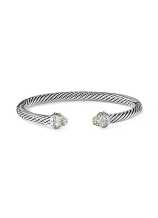 Detail View - Click To Enlarge - DAVID YURMAN - ‘Cable Classics’ sterling silver diamond prasiolite cuff