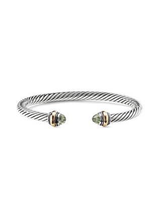 Detail View - Click To Enlarge - DAVID YURMAN - ‘Cable Classics’ 14k gold sterling silver prasiolite cuff