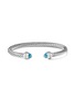 DAVID YURMAN - ‘Cable Classics’ sterling silver diamond blue topaz cuff
