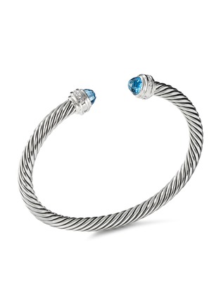 Main View - Click To Enlarge - DAVID YURMAN - ‘Cable Classics’ sterling silver diamond blue topaz cuff