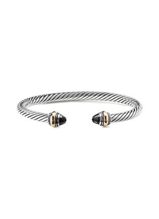 Detail View - Click To Enlarge - DAVID YURMAN - ‘Cable Classics’ 14k gold sterling silver onyx cuff