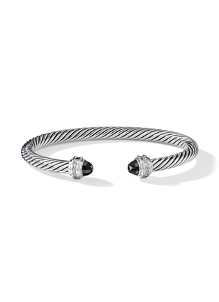 Detail View - Click To Enlarge - DAVID YURMAN - ‘Cable Classics’ sterling silver diamond onyx cuff