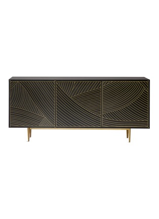 Main View - Click To Enlarge - BETHAN GRAY - Dhow 3-door cabinet – Charcoal/Brass