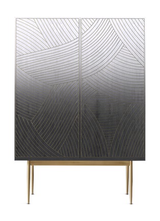 Main View - Click To Enlarge - BETHAN GRAY - Dhow bar cabinet – Charcoal/Brass