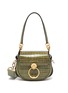Main View - Click To Enlarge - CHLOÉ - 'Tess' ring small croc embossed leather saddle bag