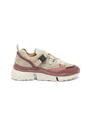 Main View - Click To Enlarge - CHLOÉ - 'Sonnie' chunky outsole low top patchwork sneakers