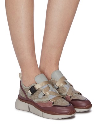 Figure View - Click To Enlarge - CHLOÉ - 'Sonnie' chunky outsole low top patchwork sneakers