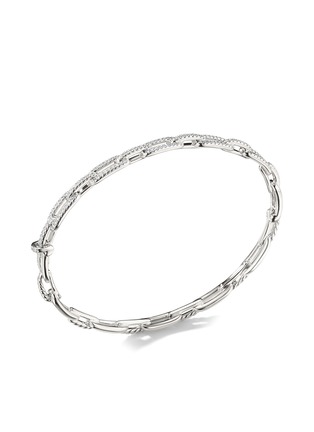 Detail View - Click To Enlarge - DAVID YURMAN - ‘Stax’ 18k white gold diamond medium chain link bracelet
