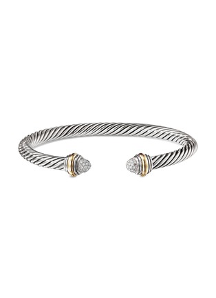 Main View - Click To Enlarge - DAVID YURMAN - ‘Cable’ 14k gold sterling silver diamond cuff